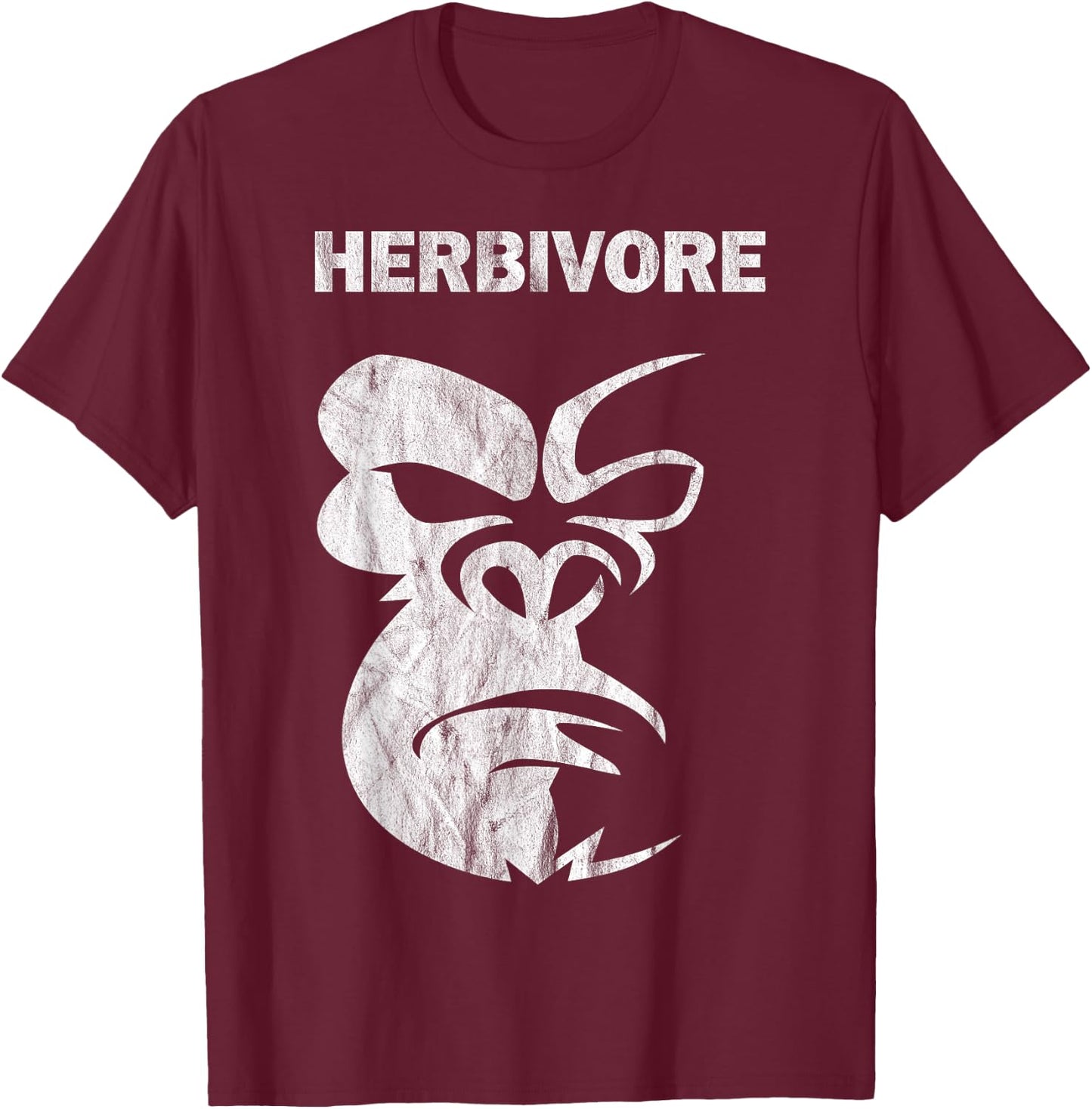 Herbivore Vegetarian Vegan Gorilla Women Men Kids T-Shirt - T-Shirt | Maroon