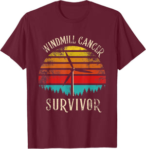 Windmill Cancer Noise Survivor Awareness Gift Anti Trump T-Shirt - T-Shirt | Maroon