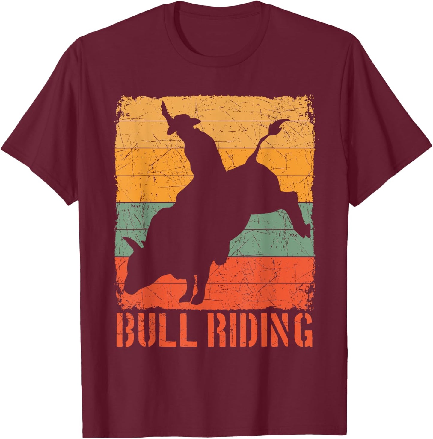 Bull Rider Riding Cowboy Cowgirl Rodeo Buck Off Sport Gift T-Shirt - T-Shirt | Maroon