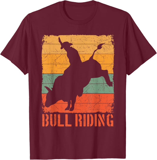 Bull Rider Riding Cowboy Cowgirl Rodeo Buck Off Sport Gift T-Shirt - T-Shirt | Maroon