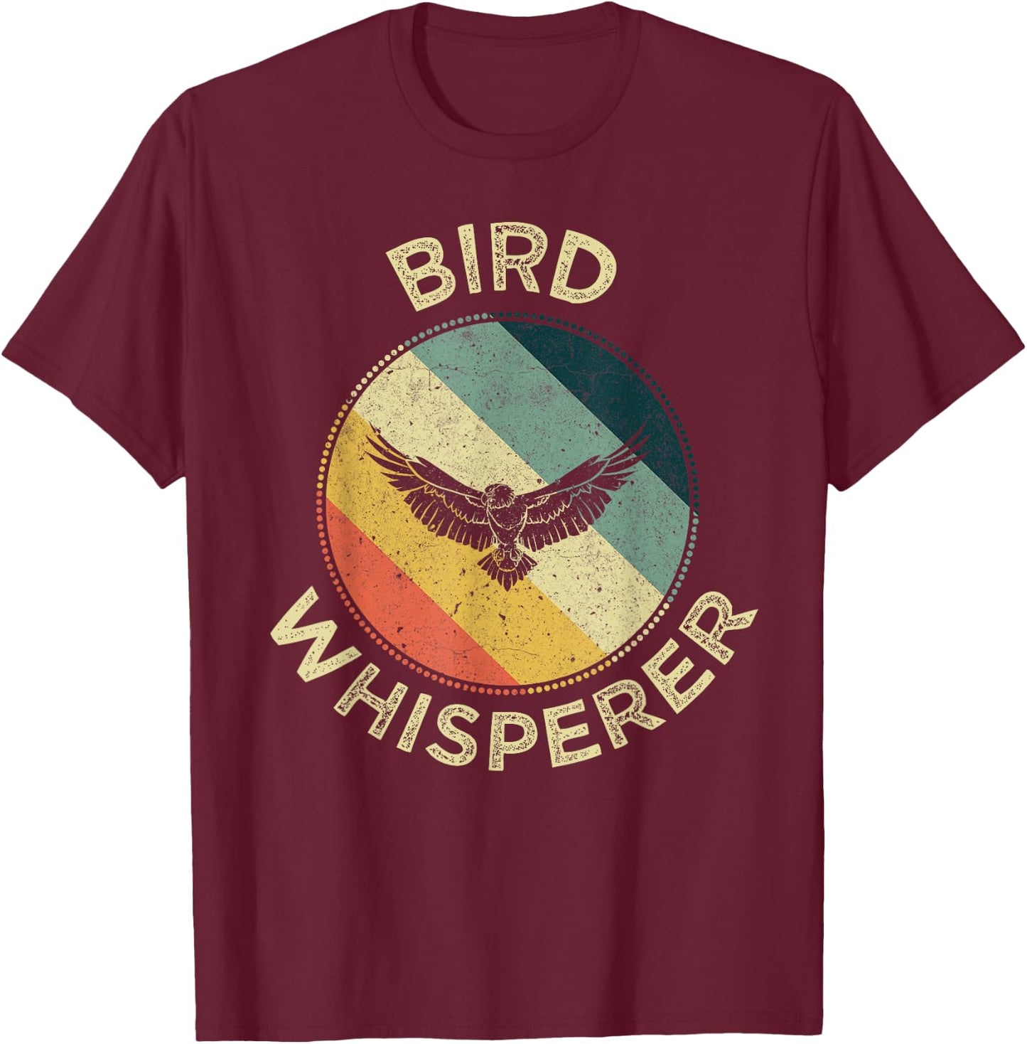 Bird Whisperer Retro Vintage Zoologist Birds Lover Gift T-Shirt - T-Shirt | Maroon