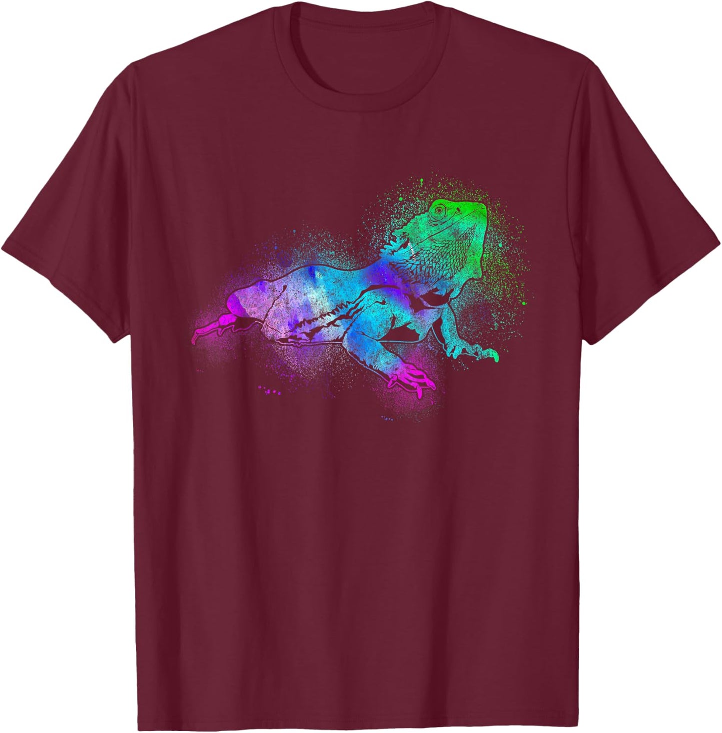 Bearded Dragon Watercolor T-Shirt - T-Shirt | Maroon