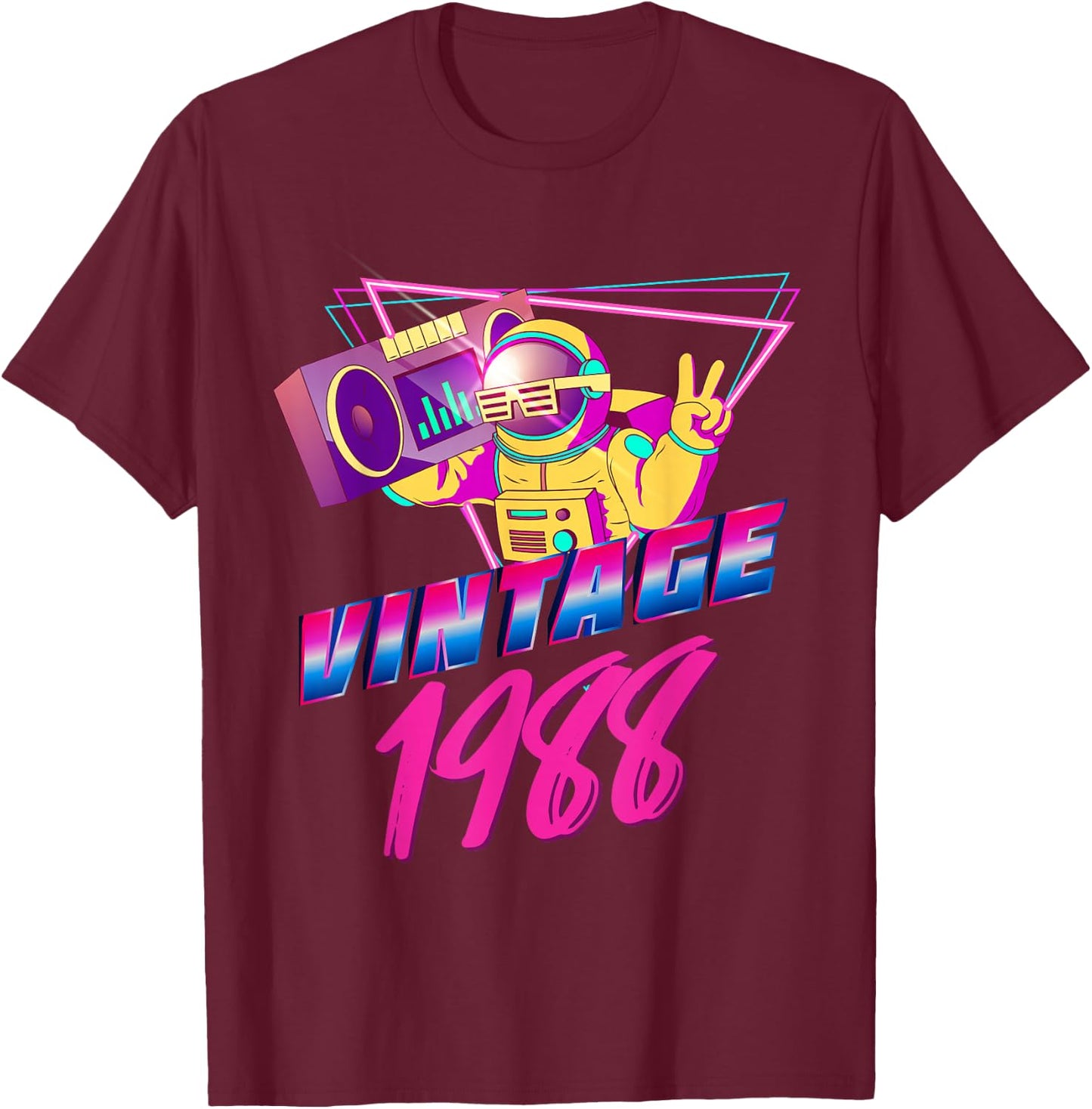 34th Birthday Gift - Vintage 1988 T-Shirt - T-Shirt | Maroon
