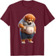 Funny Fat Dog Chubby Chonk Dog Design Canine Dog Lovers T-Shirt - T-Shirt | Maroon