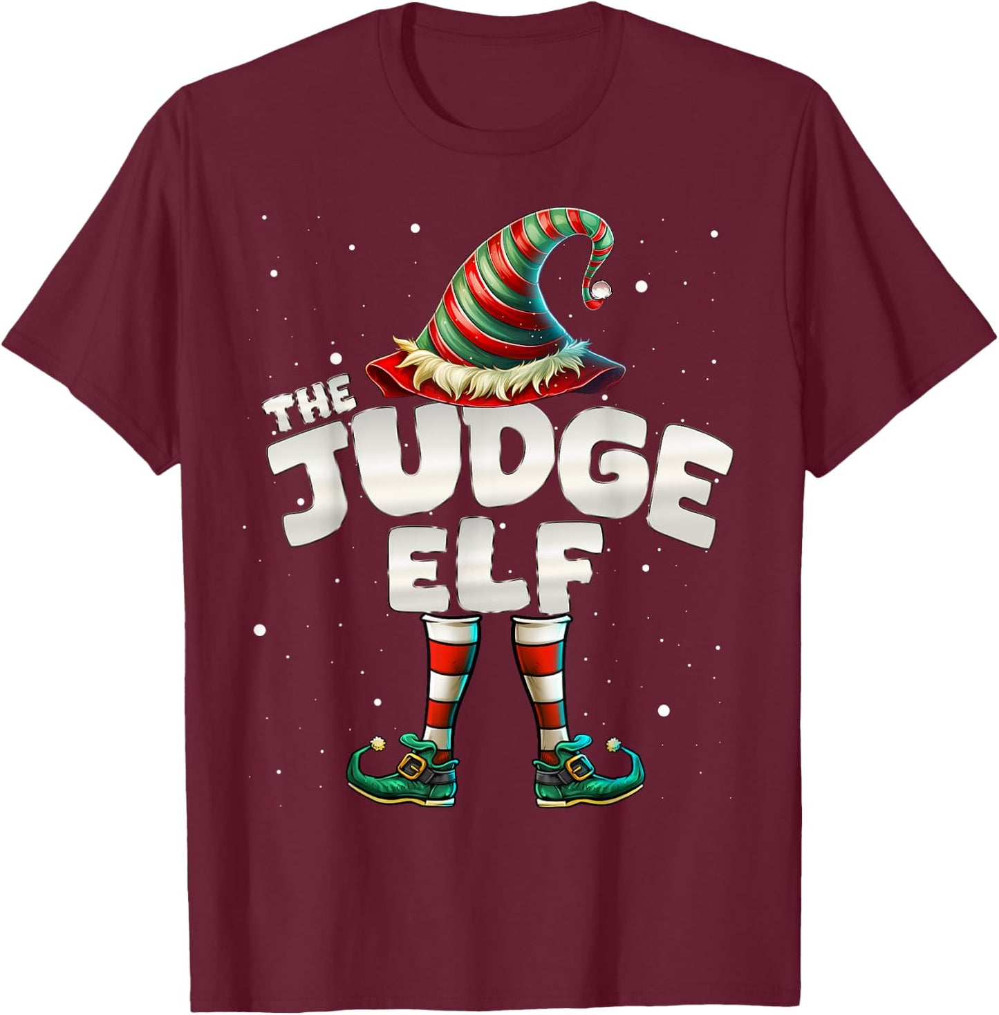 I'm The Judge Elf Family Matching Group Christmas T-Shirt - T-Shirt | Maroon