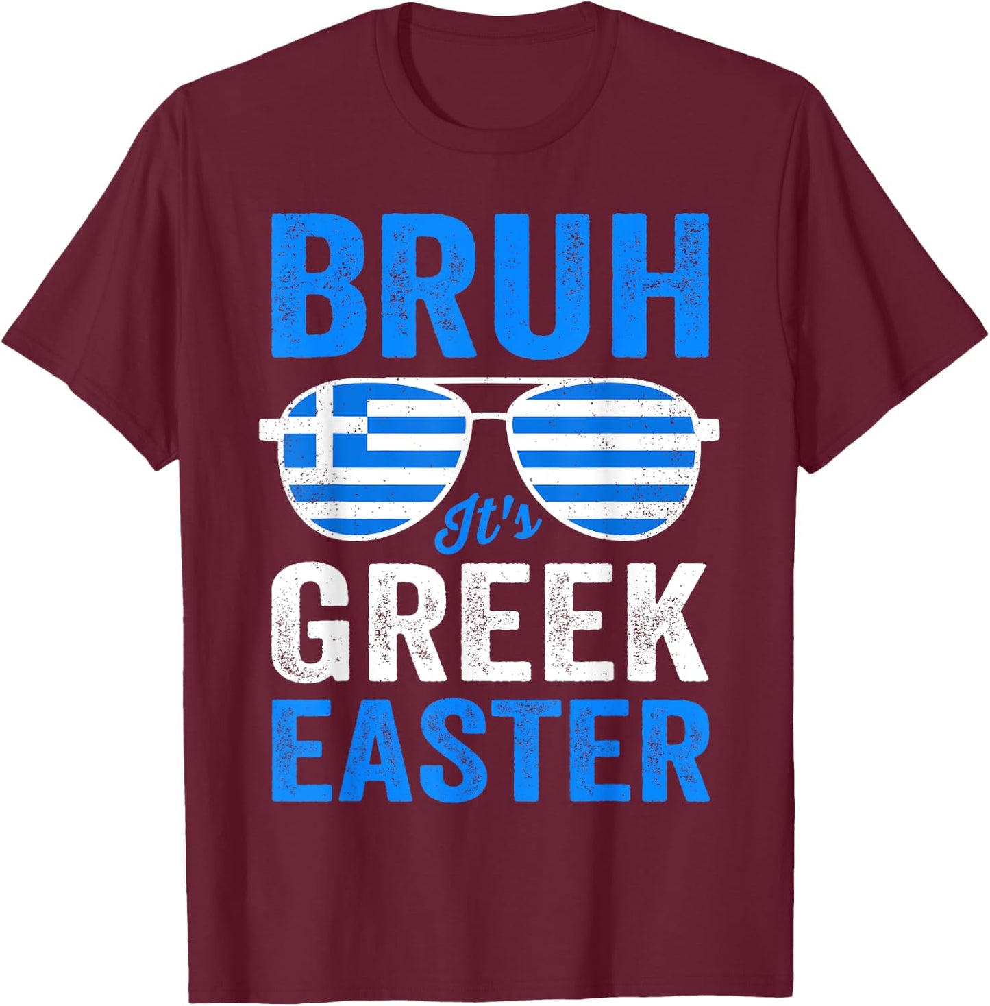 Bruh It's Greek Easter Funny Retro Greek Easter Boys Toddler T-Shirt - T-Shirt | Maroon