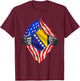 Bosnia Shirt Super USA Bosnian Flag Bosnian American Roots T-Shirt - T-Shirt | Maroon