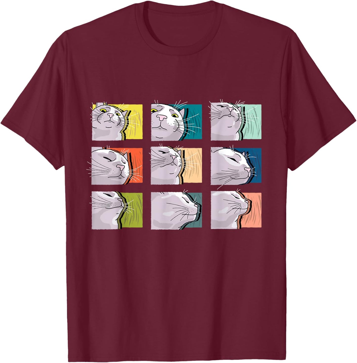Cat Vibing Meme / CatJAM / Cat Vibing to Music (Color) Women Girls Kids T-Shirt - T-Shirt | Maroon