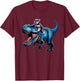 Miniature Schnauzer Riding T-Rex Dinosaur Funny Dog Lover T-Shirt - T-Shirt | Maroon