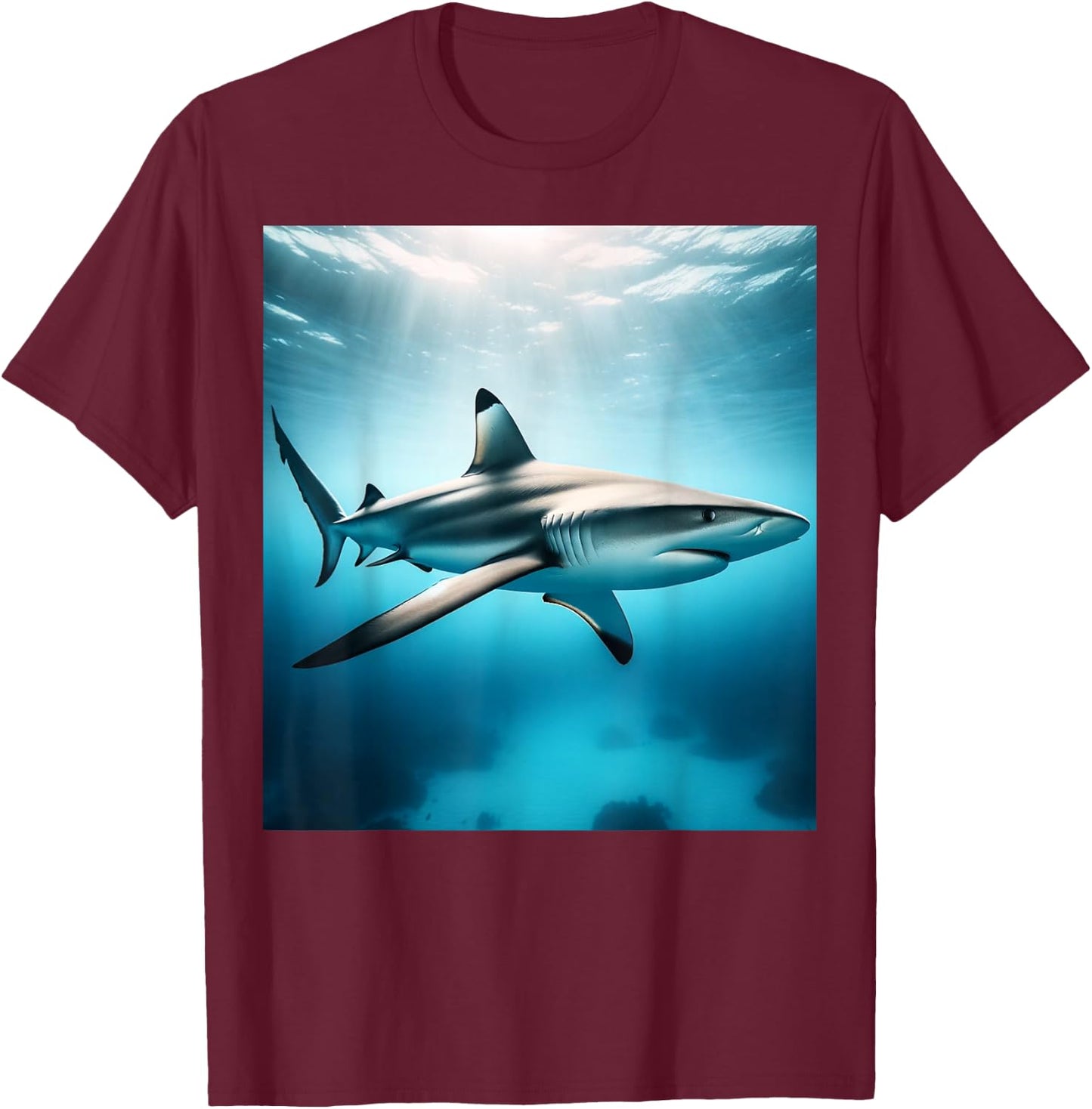 Blacktip Reef Shark Pacific Ocean T-Shirt - T-Shirt | Maroon