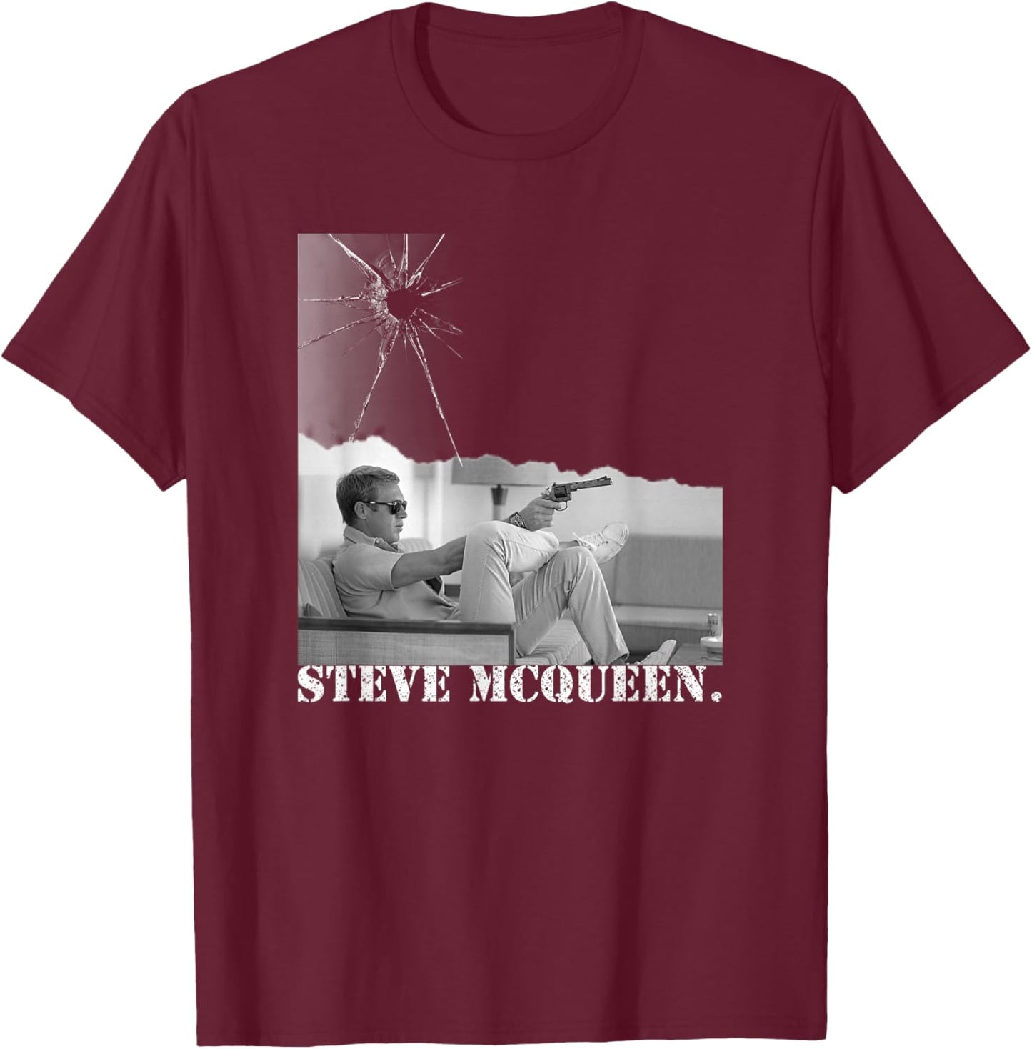 Steve McQueen_022 T-Shirt - T-Shirt | Maroon