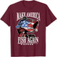 Make America Great Fishing American Flag USA Fisherman Red T-Shirt - T-Shirt | Maroon