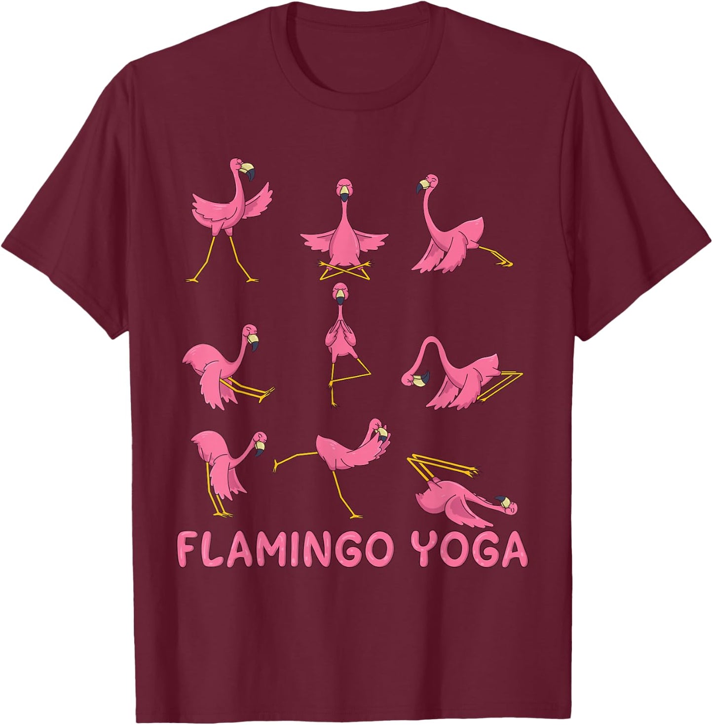 Funny Yoga Shirt Flamingo Yoga Meditation Spiritual Zen T-Shirt - T-Shirt | Maroon