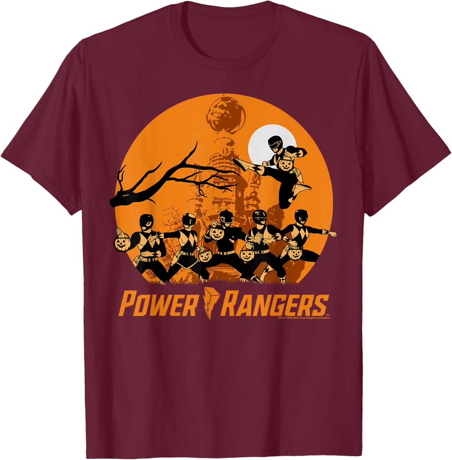 Power Rangers Halloween Haunt T-Shirt - T-Shirt | Maroon