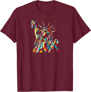Statue of Liberty Design T-Shirt - T-Shirt | Maroon