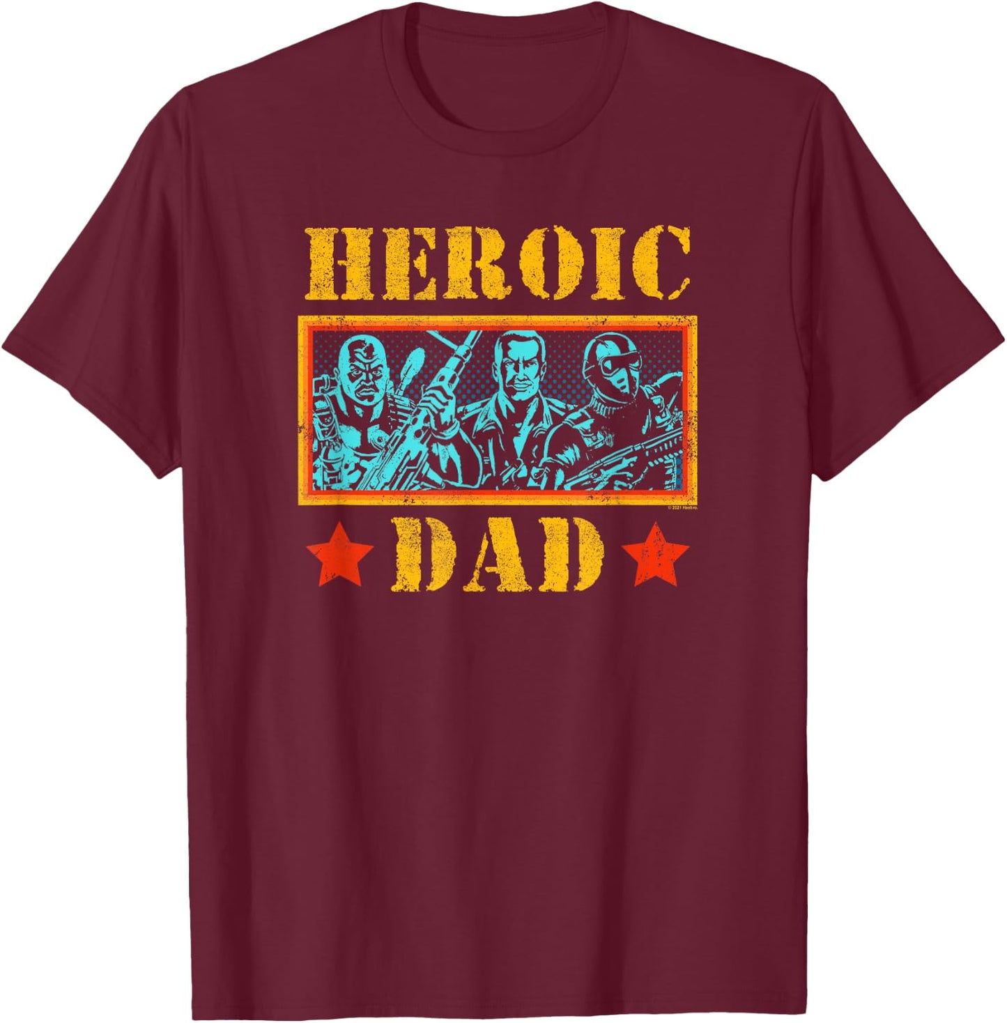 G.I. Joe Father's Day Heroic Dad Vintage Army Stamp Logo T-Shirt - T-Shirt | Maroon