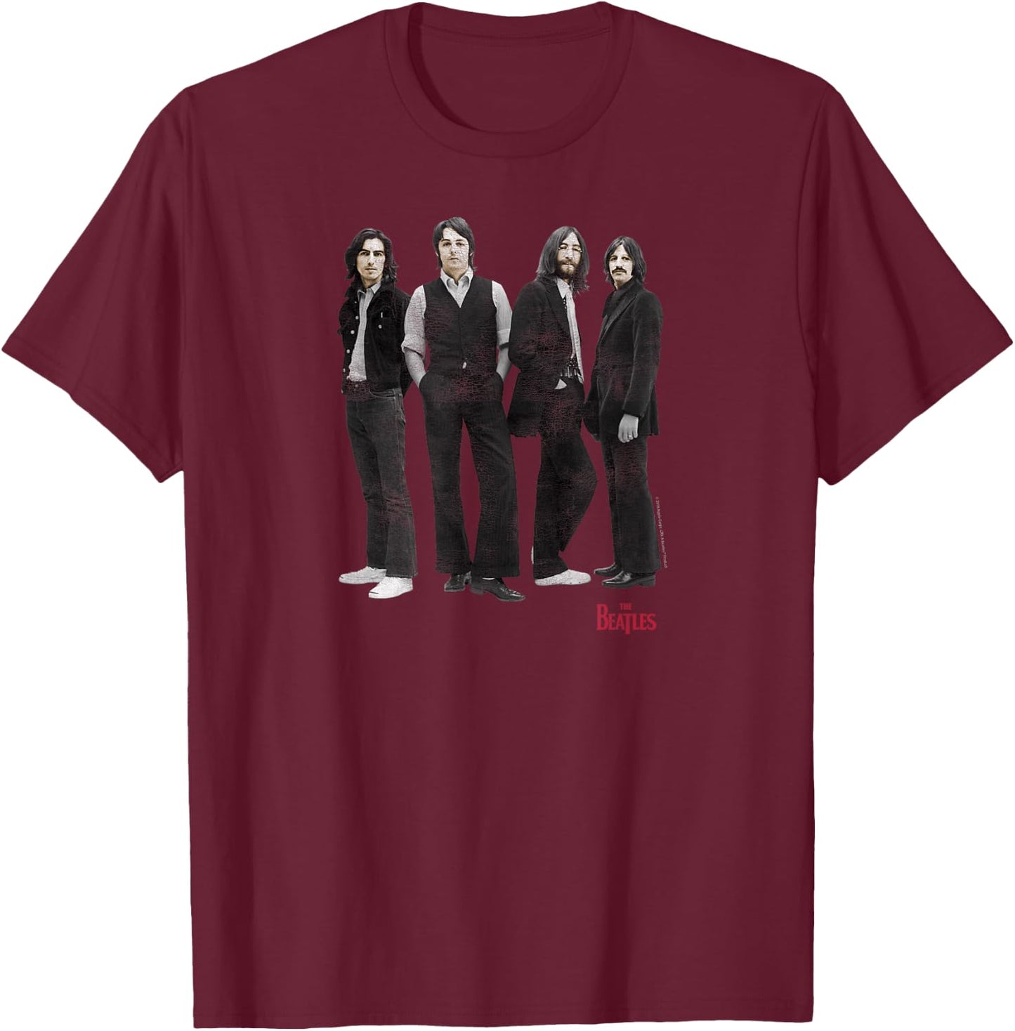 The Beatles The Fab Four T-Shirt - T-Shirt | Maroon