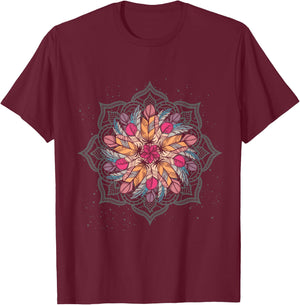 Colorful Women Girls Kids Gifts Mandala T-Shirt - T-Shirt | Maroon
