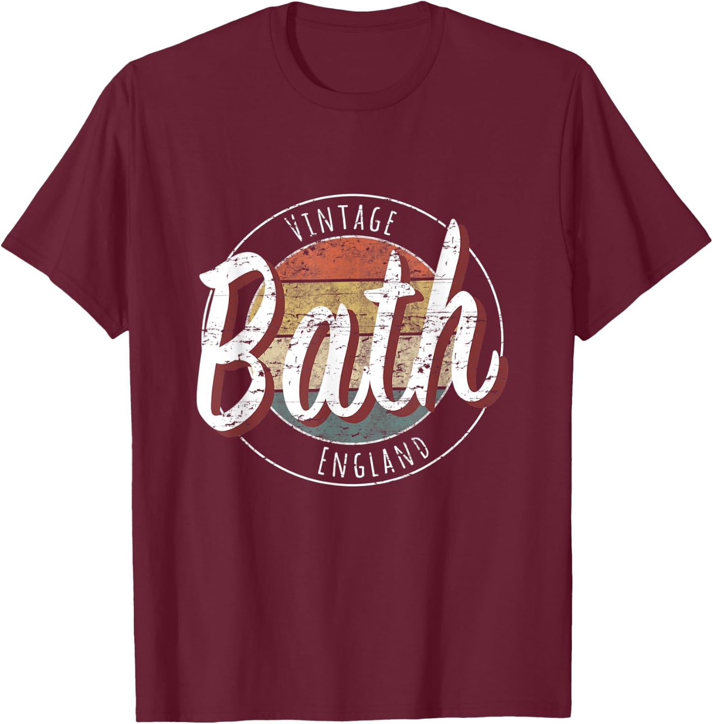 Vintage Bath England T-Shirt - T-Shirt | Maroon