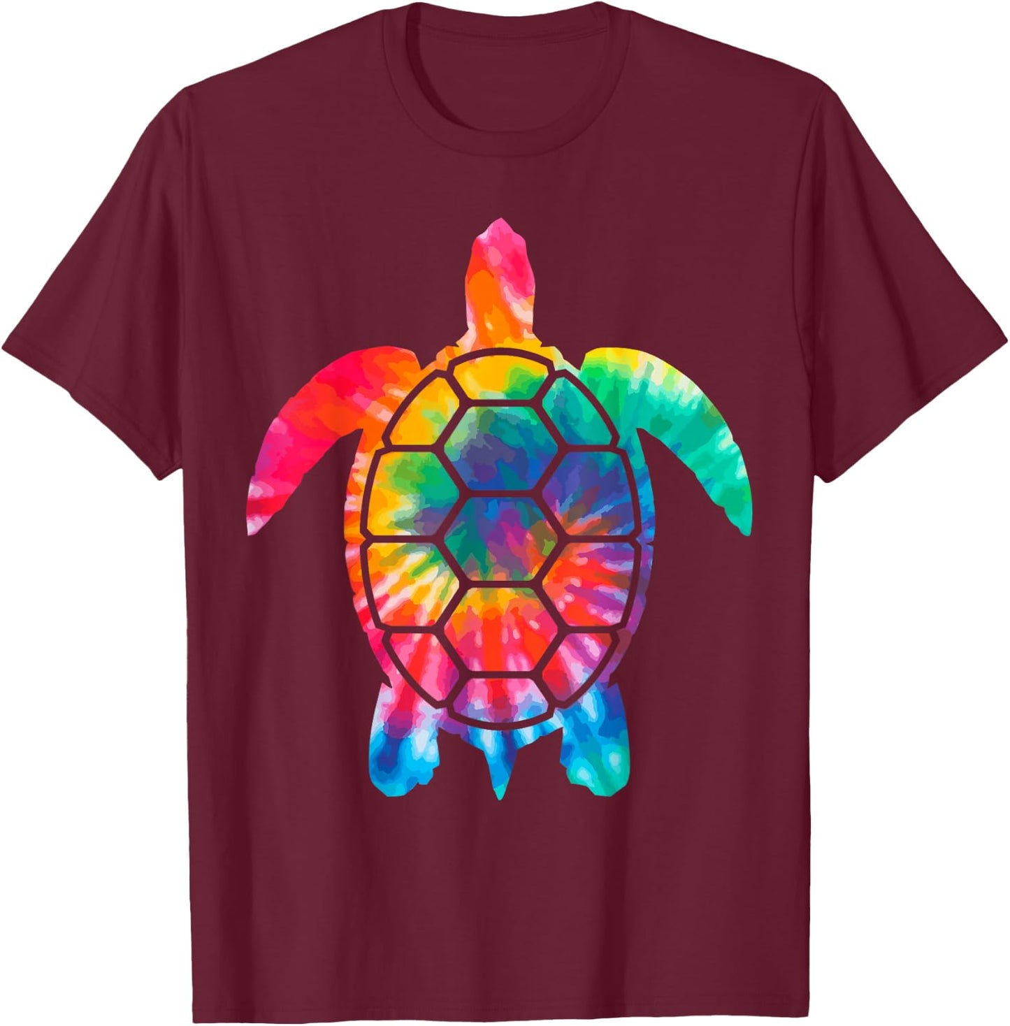 Turtle Tie Dye Hippie Diving Diver Gift T-Shirt - T-Shirt | Maroon