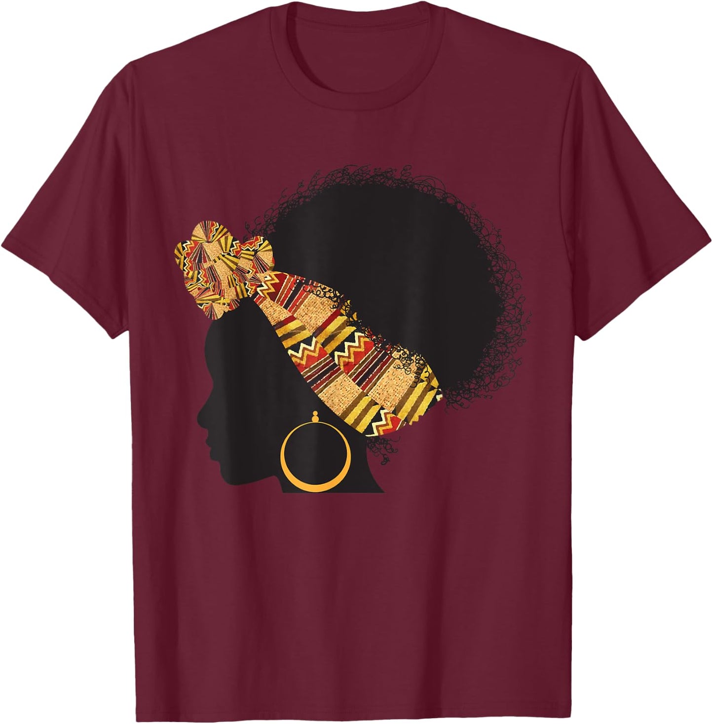 Funny Kente Cloth Head Wrap Gift African American Women T-Shirt - T-Shirt | Maroon