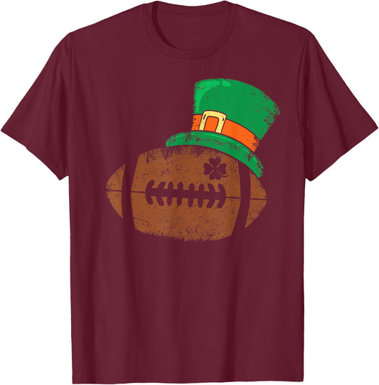 Football St Patricks Day Shamrock Sports T-Shirt - T-Shirt | Maroon