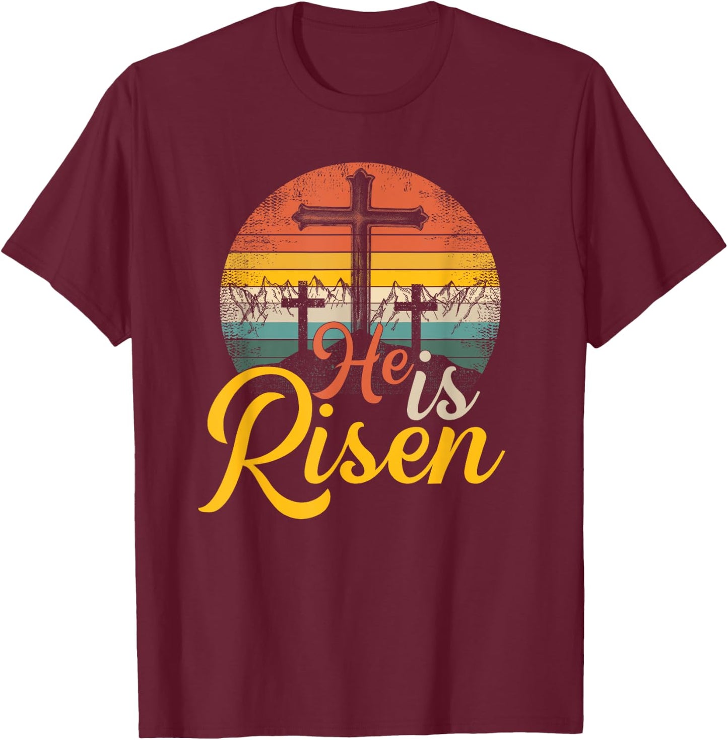 He Is Risen - Christian Easter Jesus T-Shirt - T-Shirt | Maroon