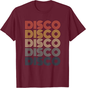Disco Themed Funky Vintage 70s 80s For Dance Parties T-Shirt - T-Shirt | Maroon