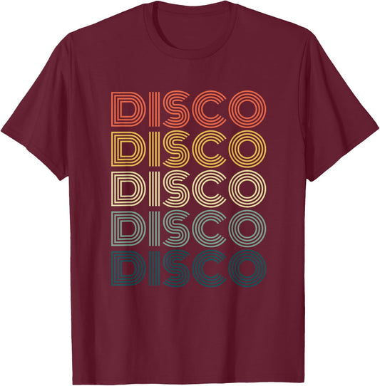 Disco Themed Funky Vintage 70s 80s For Dance Parties T-Shirt - T-Shirt | Maroon