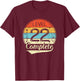 Level 22 Complete Retro 22nd Wedding Anniversary T-Shirt - T-Shirt | Maroon