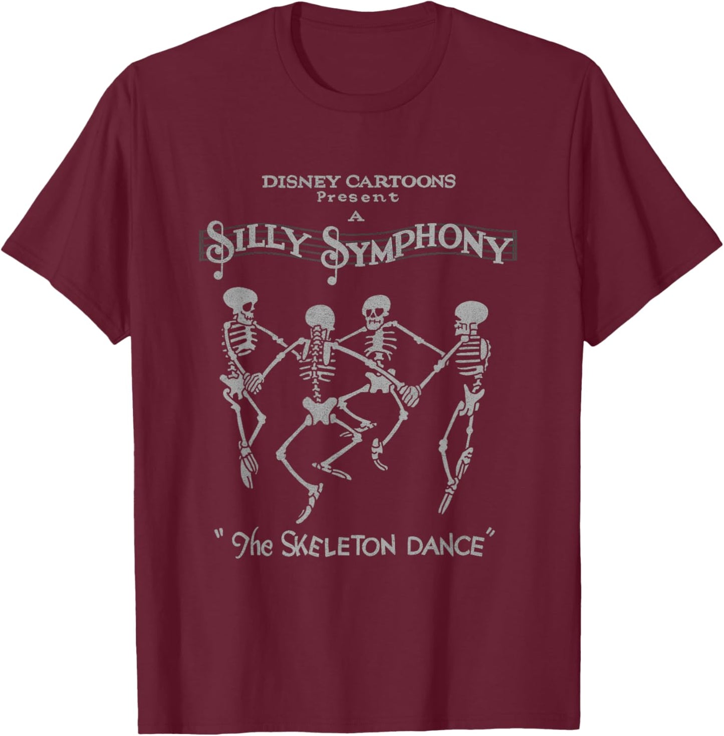 Disney Silly Symphonies The Skeleton Dance Vintage Logo T-Shirt - T-Shirt | Maroon