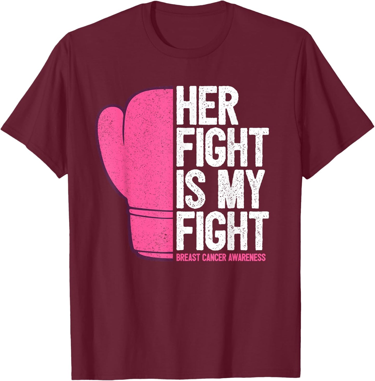 Husband Breast Cancer Wife Support T-Shirt - T-Shirt | Maroon