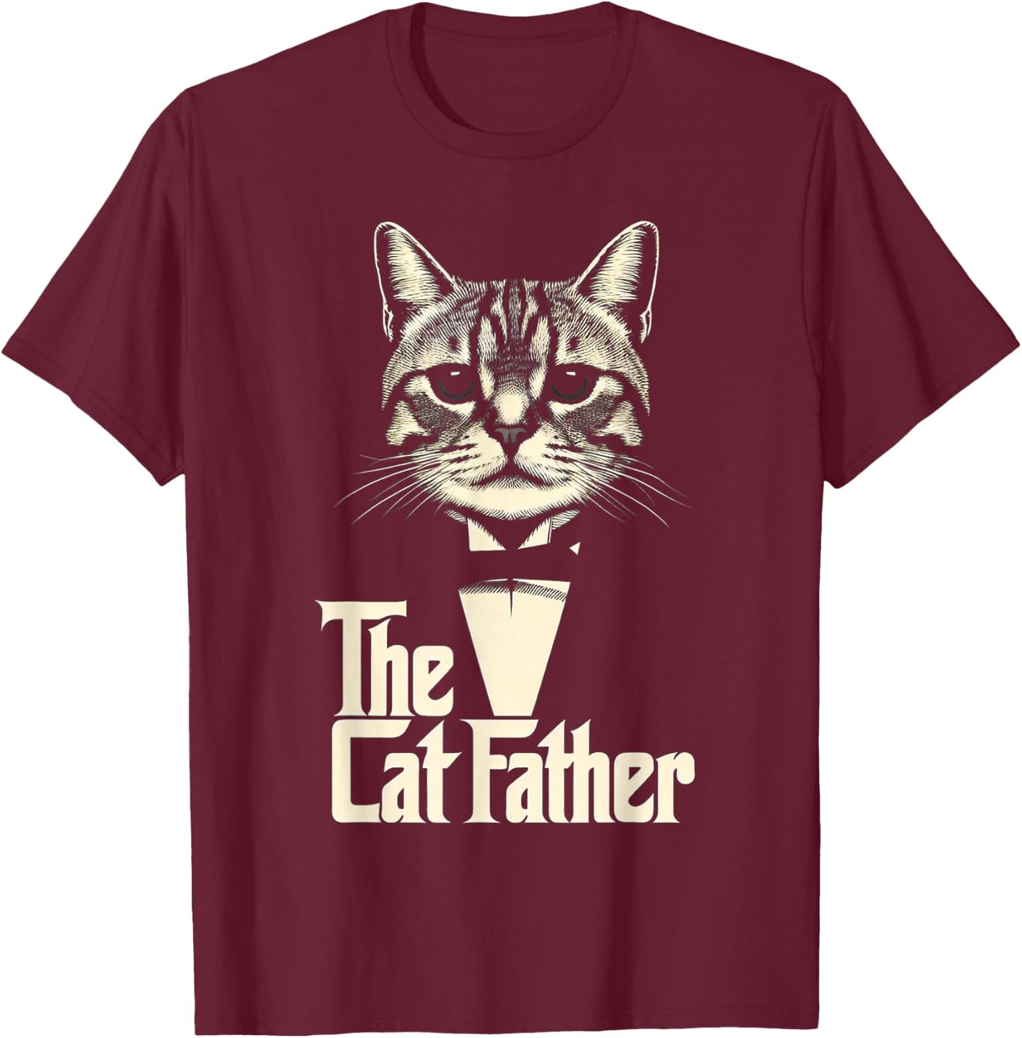 Cat Lover Gifts Funny The CatFather Cat Dad T-Shirt - T-Shirt | Maroon