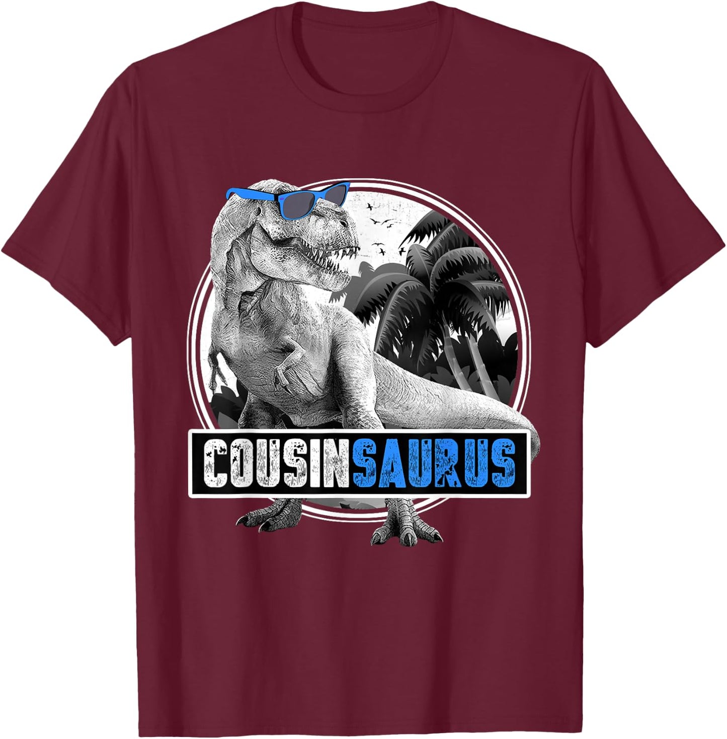 Cousinsaurus T Rex Dinosaur T-Shirt - T-Shirt | Maroon