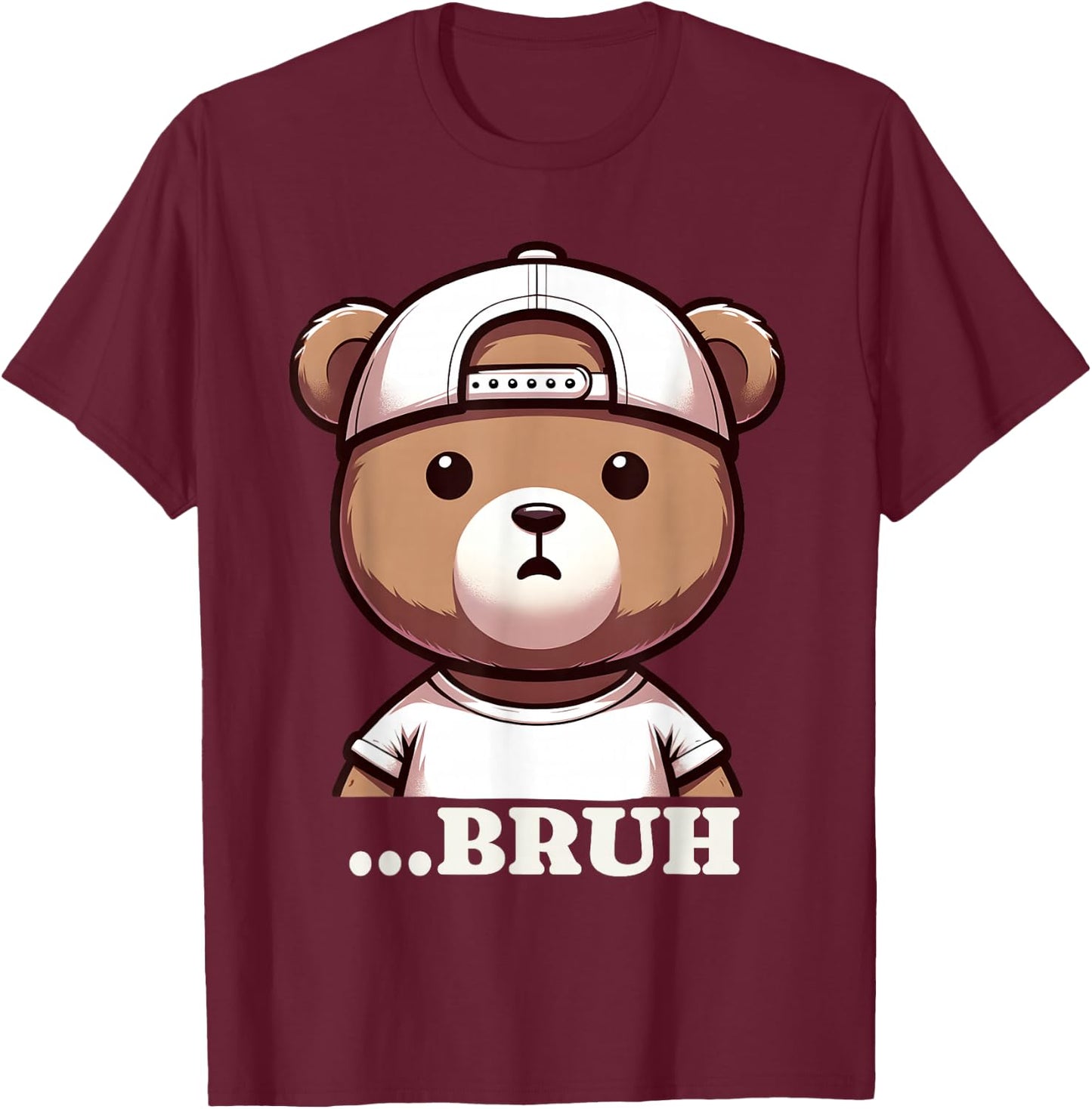 Bruh Meme Hip Hop Teddy Bear Funny Boys Teens Teenager T-Shirt - T-Shirt | Maroon
