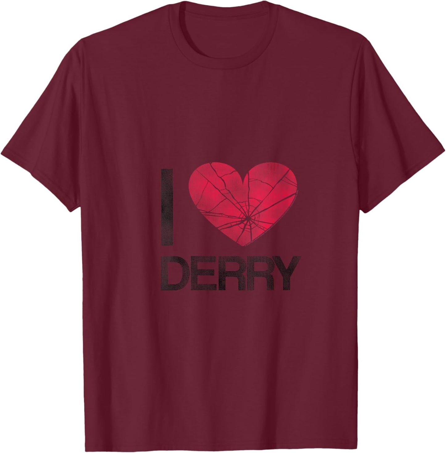 It I Heart Derry Stephen King Horror V-Neck T-Shirt - T-Shirt | Maroon