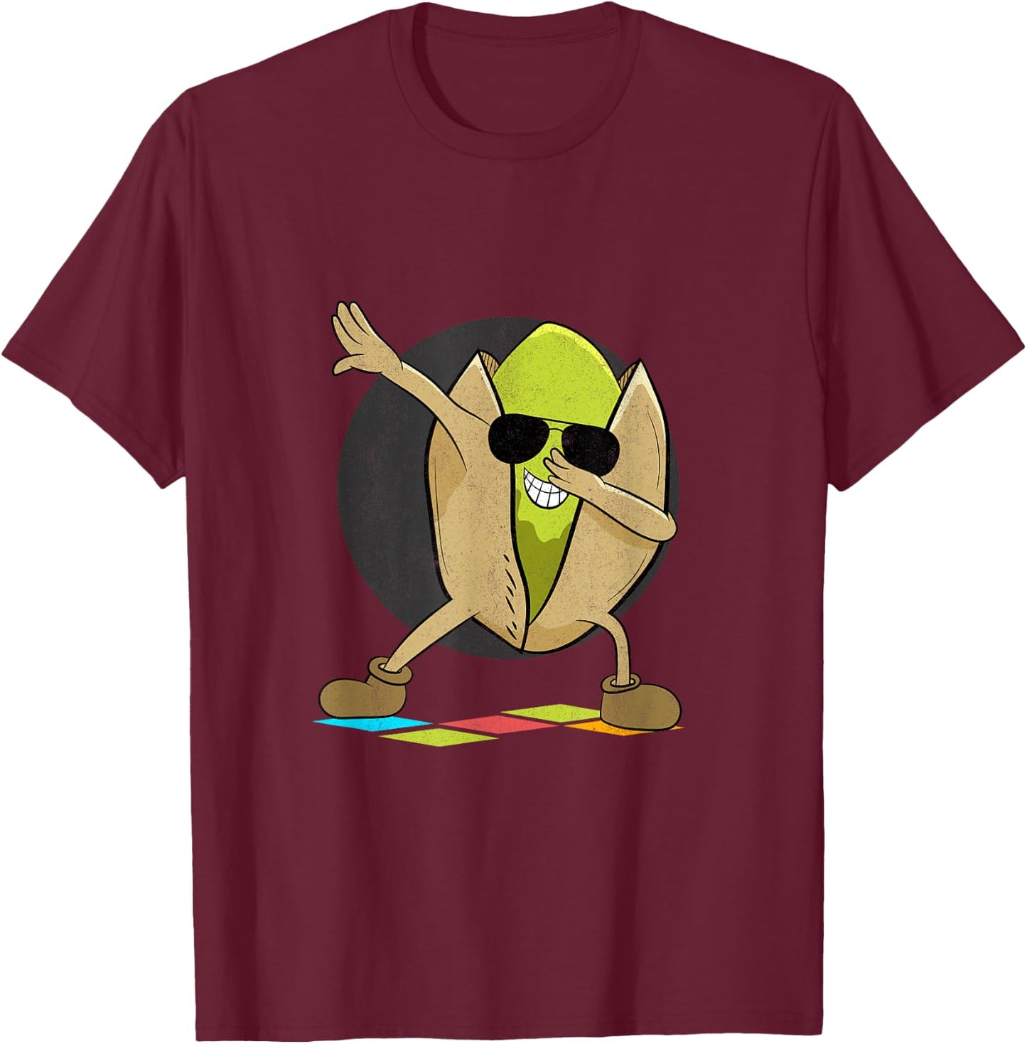 Dabbing Pistachio Day Funny Pistachios T-Shirt - T-Shirt | Maroon