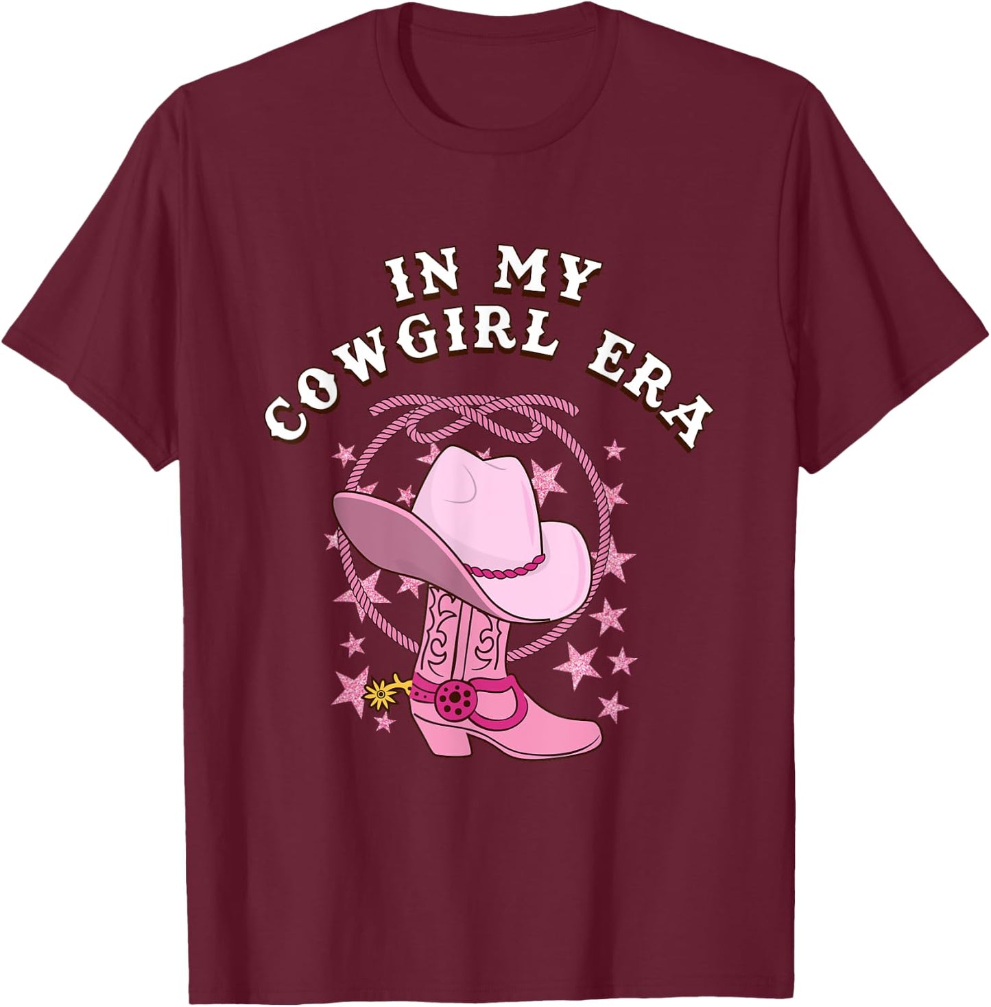 In My Cowgirl Era Retro Howdy Western Country Rodeo Cowgirl T-Shirt - T-Shirt | Maroon