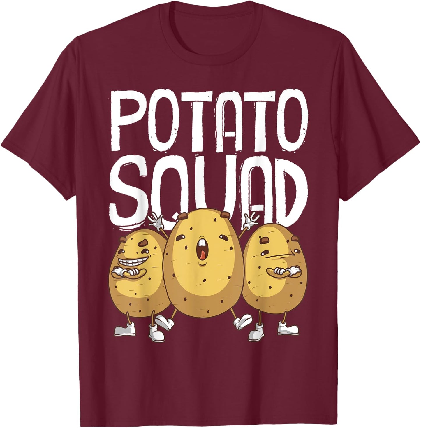Funny Potato Squad Gift Women Cool Vegetarian Team T-Shirt - T-Shirt | Maroon
