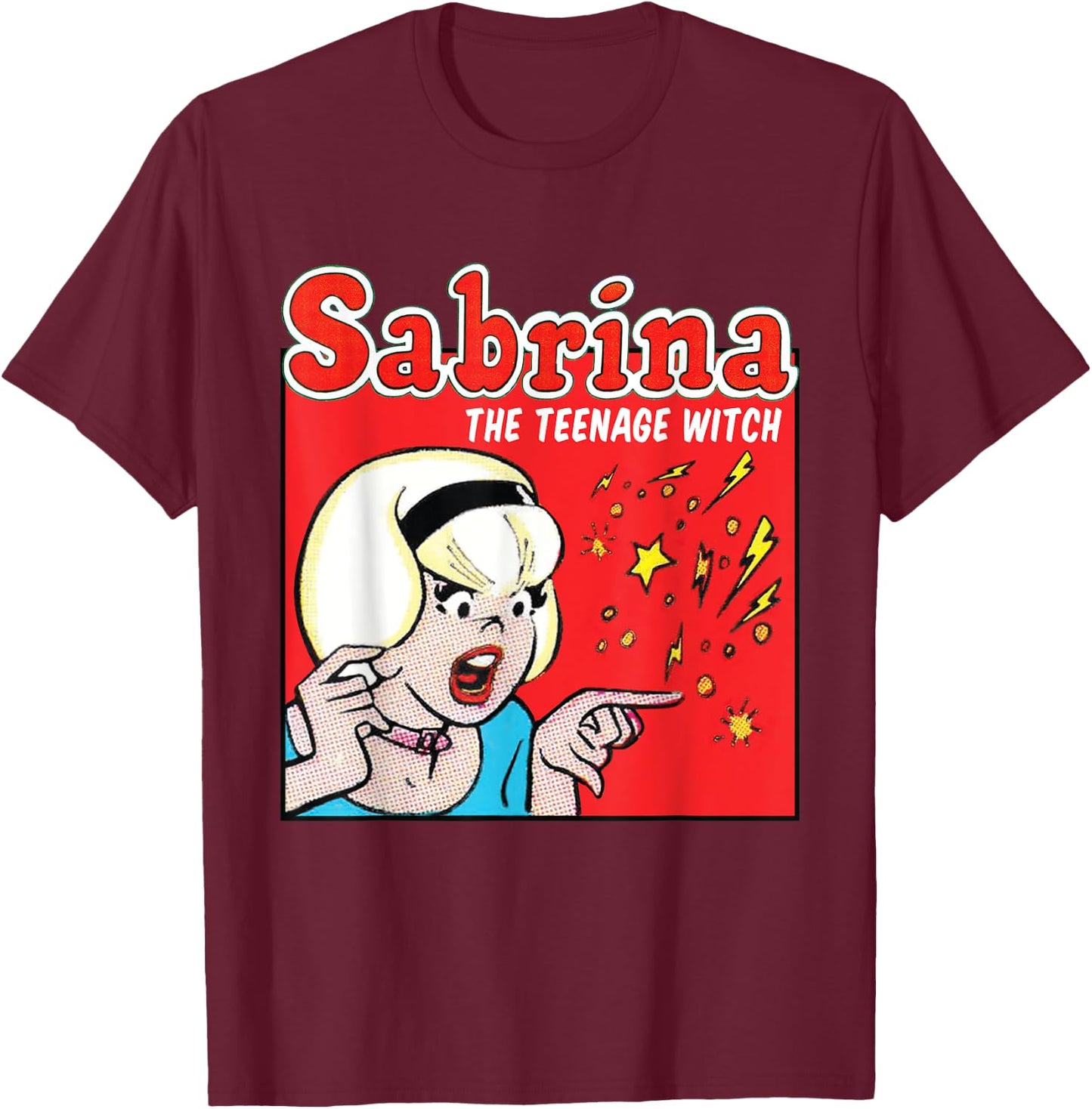 Sabrina The Teenage Witch Retro T-Shirt - T-Shirt | Maroon