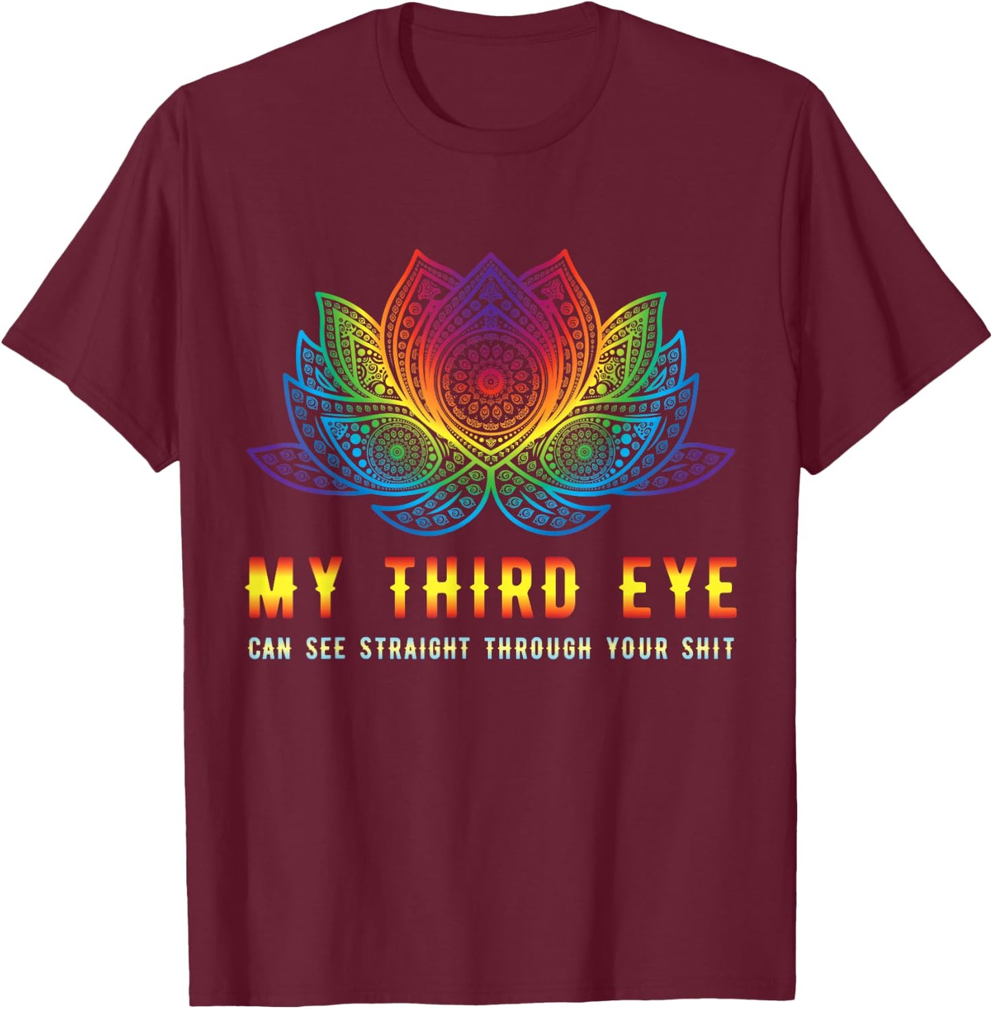 Third Eye Yoga Gift Psychedelic Trance Dancing Goa T-Shirt - T-Shirt | Maroon