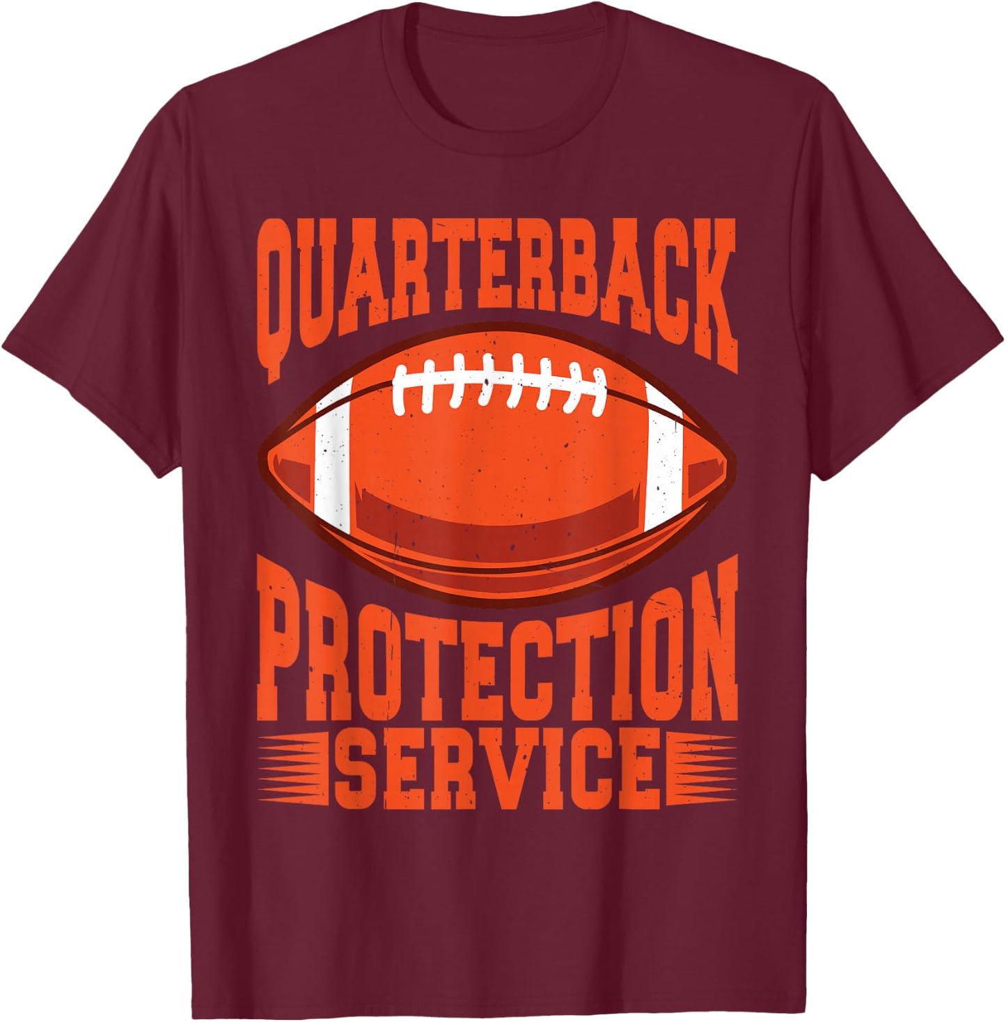 Quarterback Protection Service T-Shirt - T-Shirt | Maroon