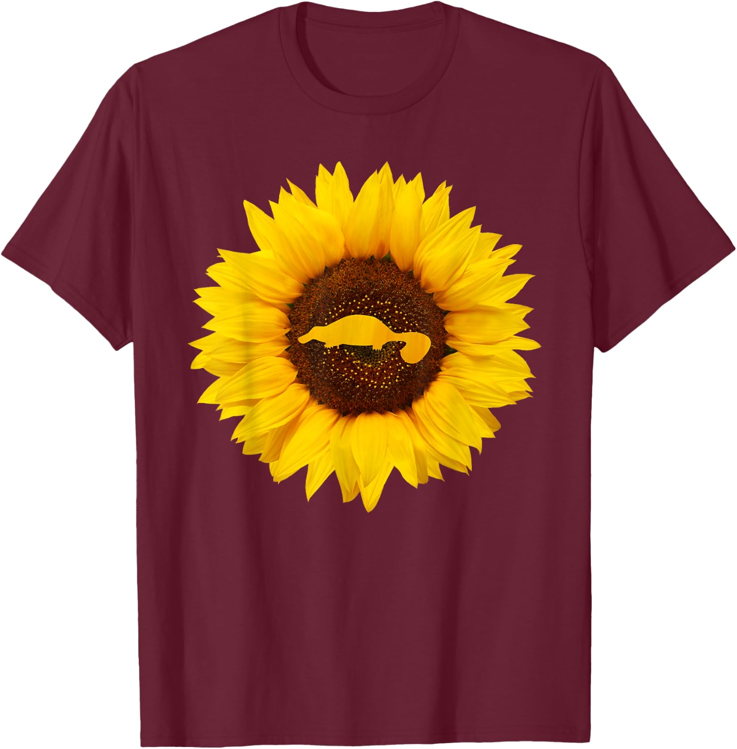 Platypus Gift Men Monotreme Animal Sunflower Lover T-Shirt - T-Shirt | Maroon