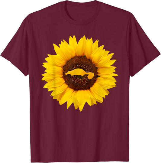 Platypus Gift Men Monotreme Animal Sunflower Lover T-Shirt - T-Shirt | Maroon