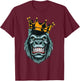Wild Gorilla Graphic - Novelty & Cool Designs T-Shirt - T-Shirt | Maroon
