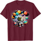 Astronaut Dinosaur With Balloons In Space Women Kids T-Shirt - T-Shirt | Maroon