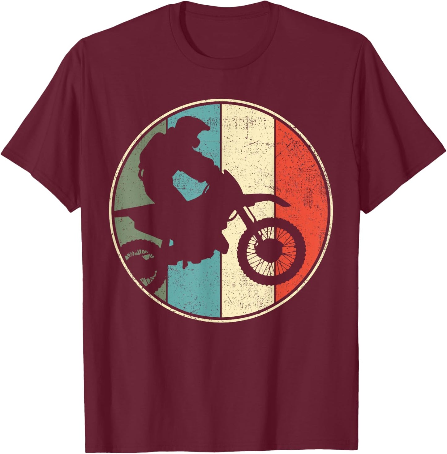 Motocross Dirt Bike Retro Vintage T-Shirt - T-Shirt | Maroon