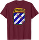 3rd Infantry Division (ID) Patch with Ranger Tab Distressed T-Shirt - T-Shirt | Maroon