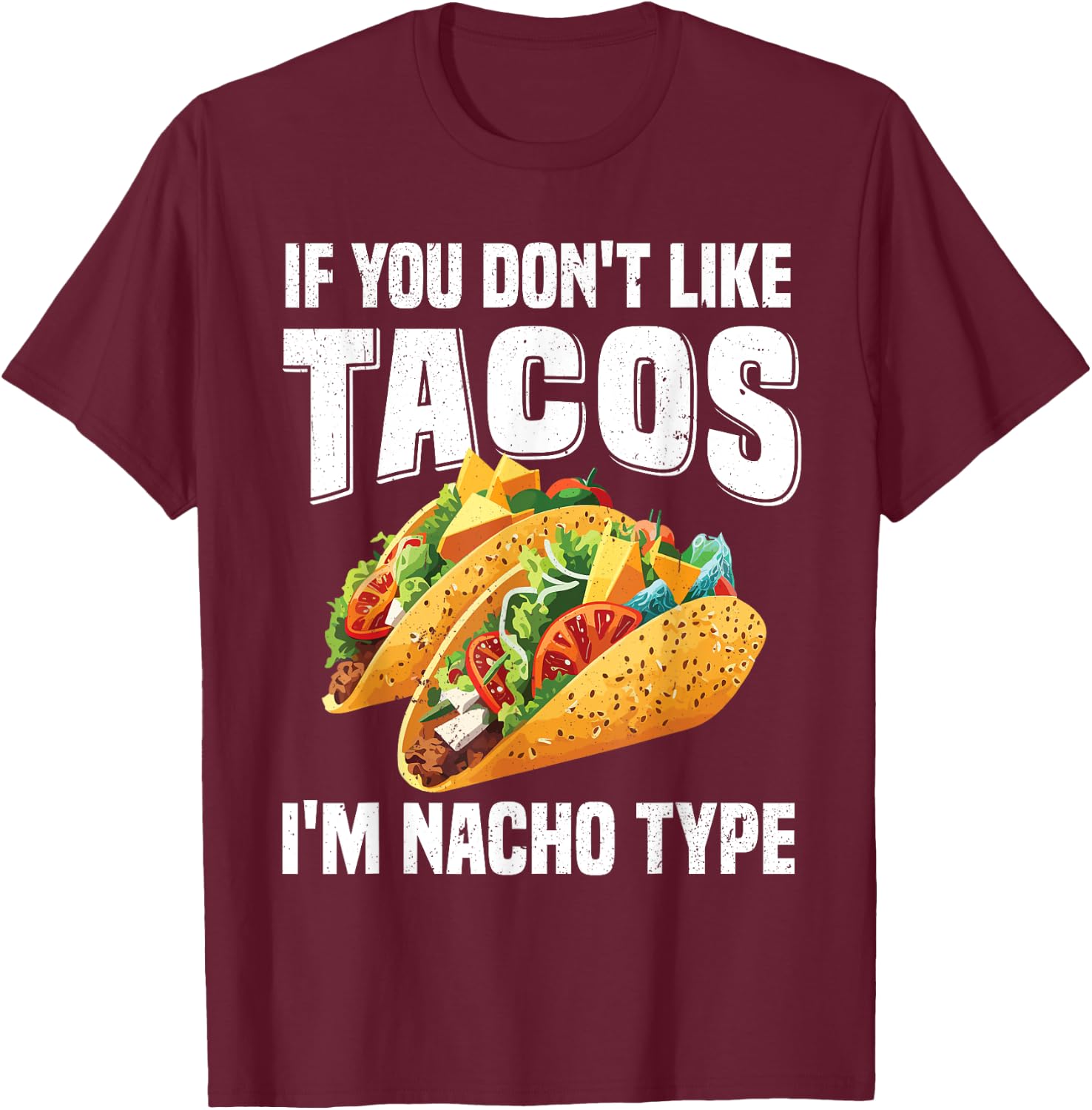 Cute Taco Design Women Kids Mexican Food Taco Lover T-Shirt - T-Shirt | Maroon