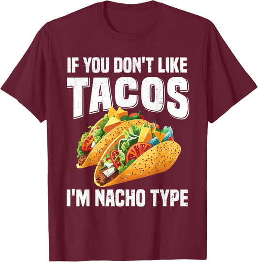 Cute Taco Design Women Kids Mexican Food Taco Lover T-Shirt - T-Shirt | Maroon